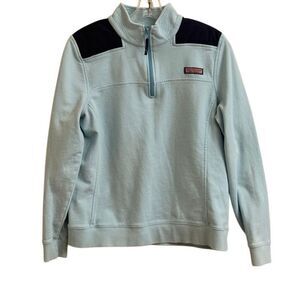 Vineyard Vines Shep Shirt Quarter Zip Sweatshirt Blue Size Large